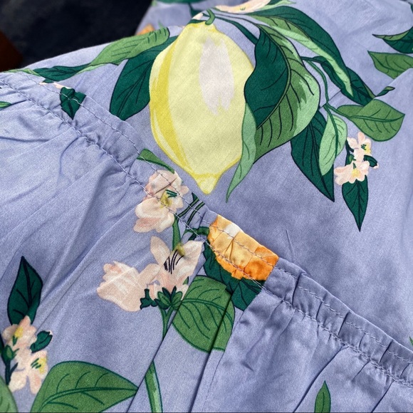 🍋 ANN TAYLOR BLUE LEMON PATTERN MIDI SKATER SKIRT! - Picture 12 of 16